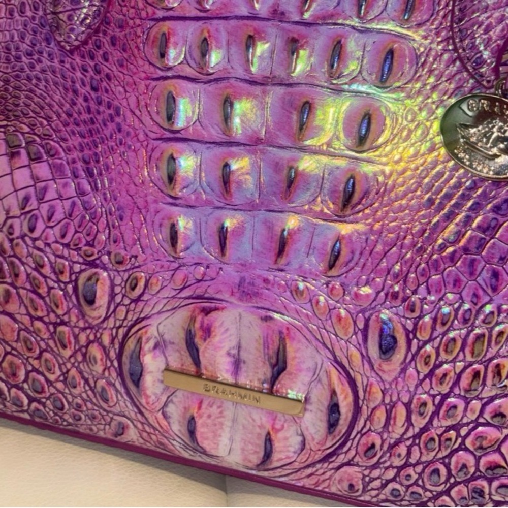 “Brahmin” Duxbury Style, Genuine Leather Satchel in Purple Iris on Melbourne - Picture 11 of 12